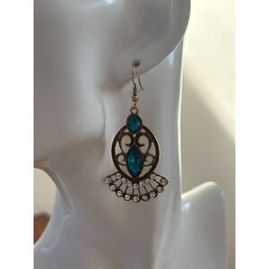 Blue & Clear Rhinestone Earrings